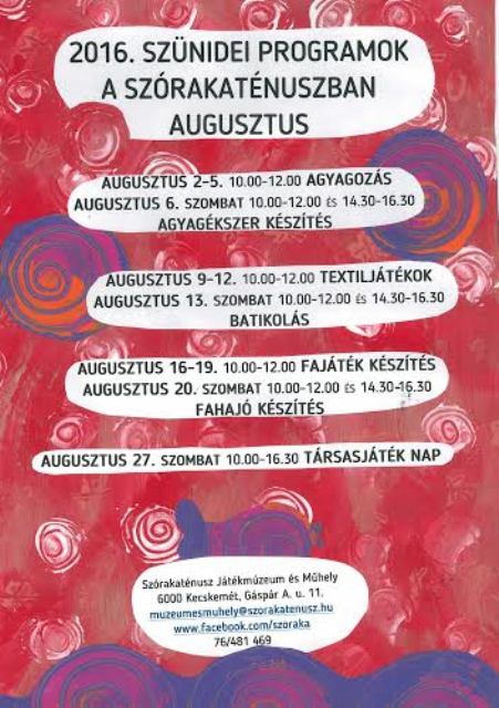 programok augusztus