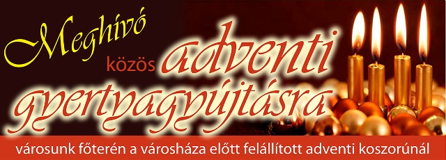 Az első adventi gyertya meggyújtása Kecskemét főterén