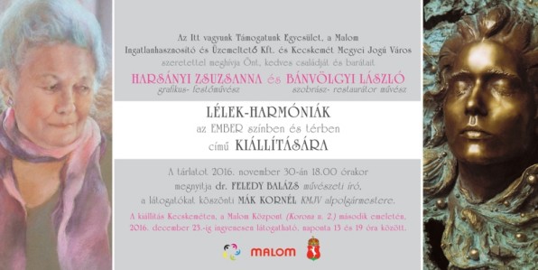 Lélekharmóniák – Harsányi Zsuzsanna és Bánvölgyi László kiállítása a Malomban