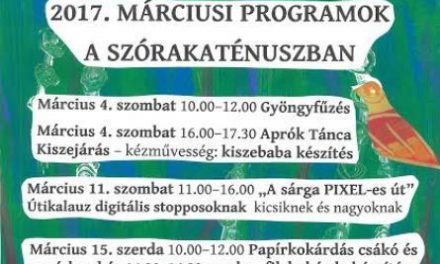 Szórakaténusz Játékmúzeum és Műhely programok márciusban
