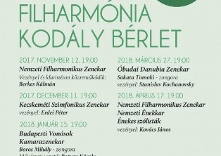 Filharmónia Kodály Bérlet ajánlata a 2017/18-as évadra
