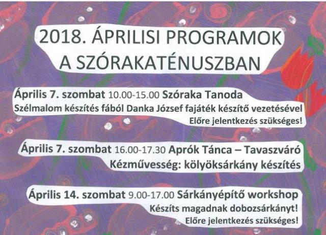 Áprilisi programok a Szórakaténusz Játékmúzeumban