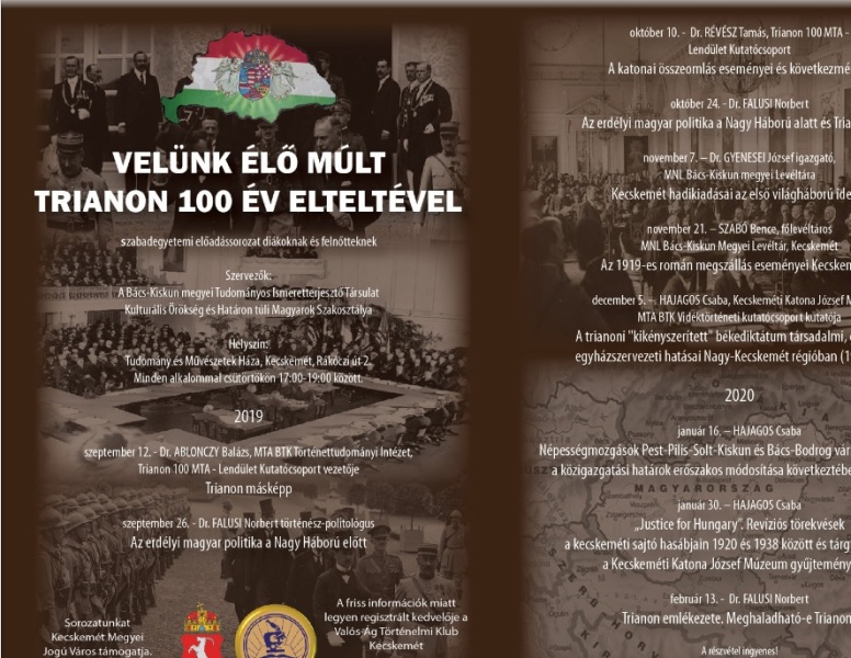 Előadások – Velünk élő múlt. Trianon 100 év elteltével