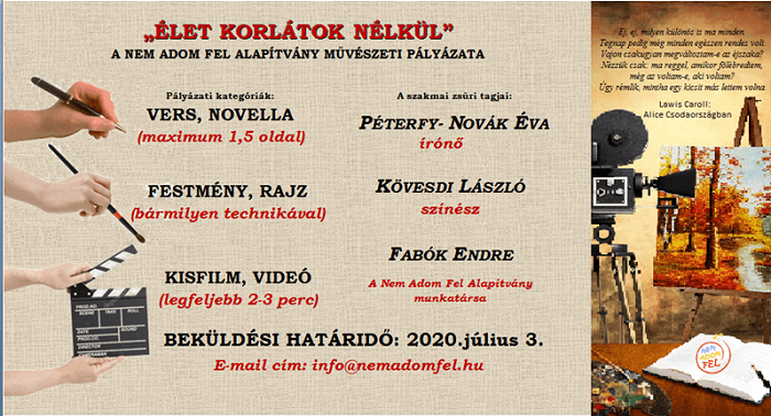 Élet korlátok nélkül – A Nem Adom Fel Alapítvány művészeti pályázata