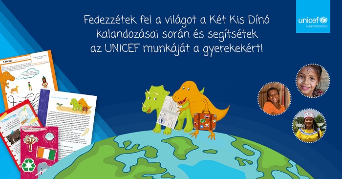 Az UNICEF Magyarország Berg Judit két kis dínójával kampányol