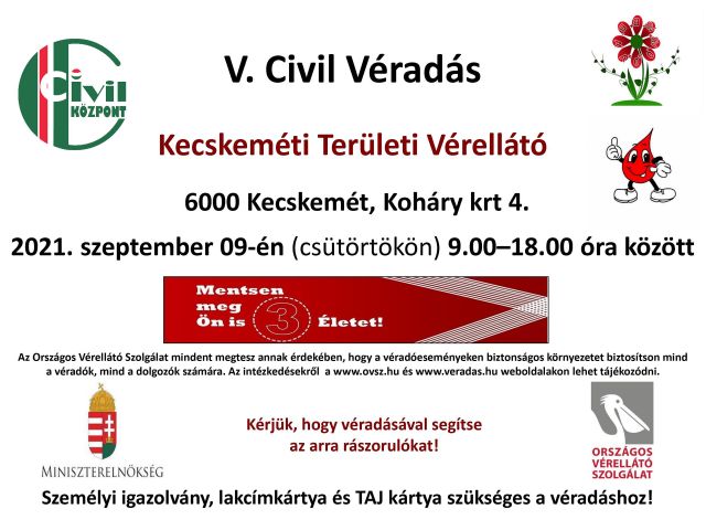 V. CIVIL VÉRADÁS – Újra civil összefogás!