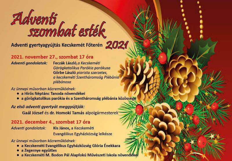 Adventi szombat esték 2021 – Kecskemét