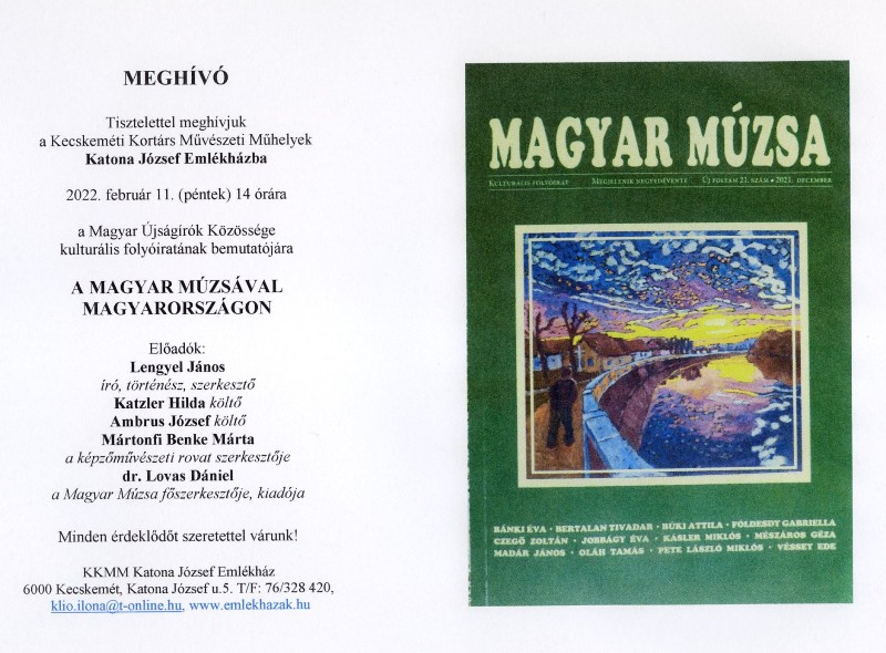 A Magyar Múzsával Kecskeméten, a Katona Házban