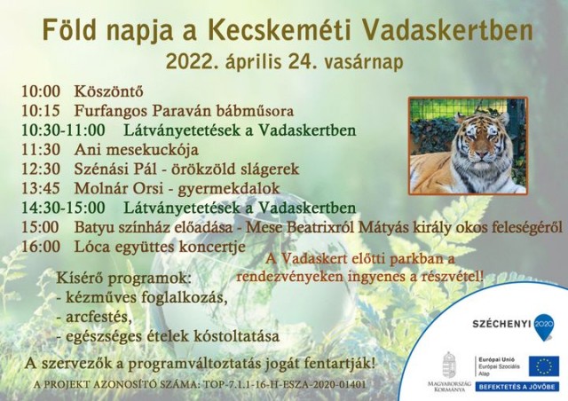 Föld napja a Kecskeméti Vadaskertben