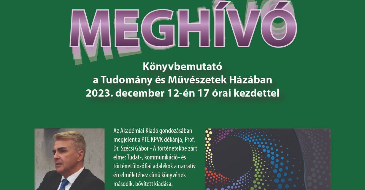 A történetekbe zárt elme – Könyvbemutató a Tudomány és Művészetek Házában