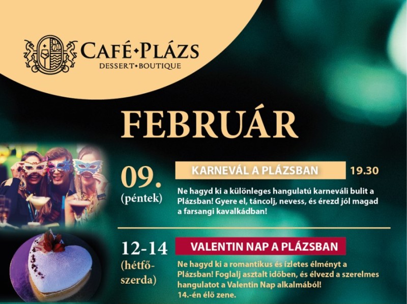 Café Plázs Dessert & Boutique programajánló