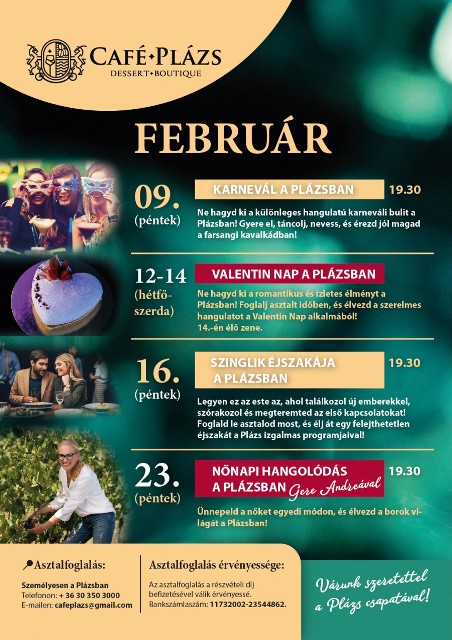 Café Plázs Dessert & Boutique programajánló