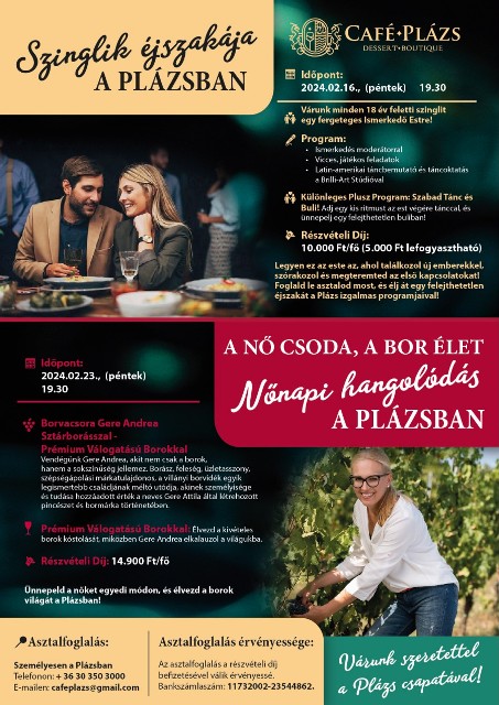 Café Plázs Dessert & Boutique programajánló