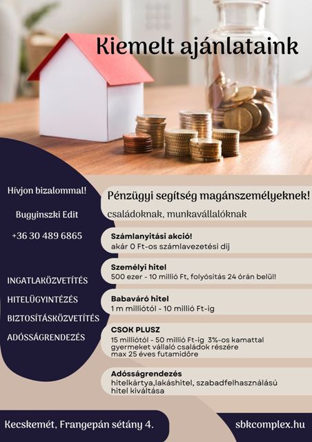 Ingatlan, hitel, biztosítás? – Házhoz megy az SBK!