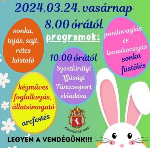 Virágvasárnap sonkafüstölés a kecskeméti piacon