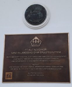 A Ganz Villany Gyár emléktáblája Budán