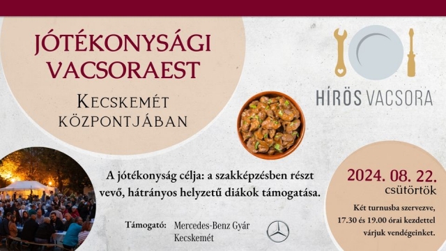 Vacsora a jótékonyság jegyében