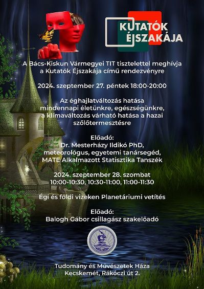 Éghajlatváltozás hatásával is foglalkoznak a Kutatók Éjszakája Kecskeméten