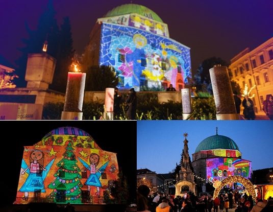 Adventi Fényfestő Gyerekrajzpályázat - Pécs főterére