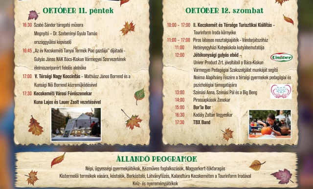 Jubileumát ünnepli az Őszi Helyi Termék Ünnep