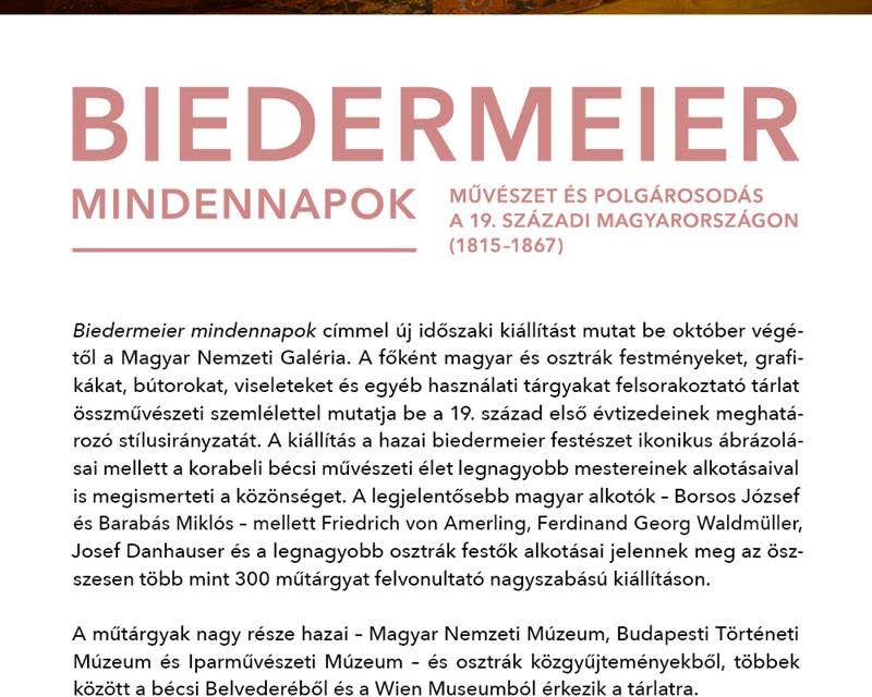 Biedermeier mindennapok – Magyar Nemzeti Galéria