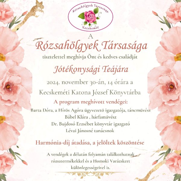 A Rózsahölgyek jótékonysági teadélutánja