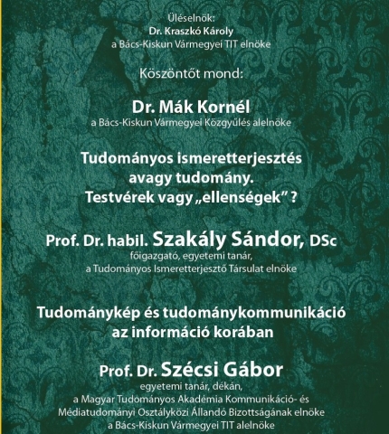 Professzorok előadásai a TIT-ben�