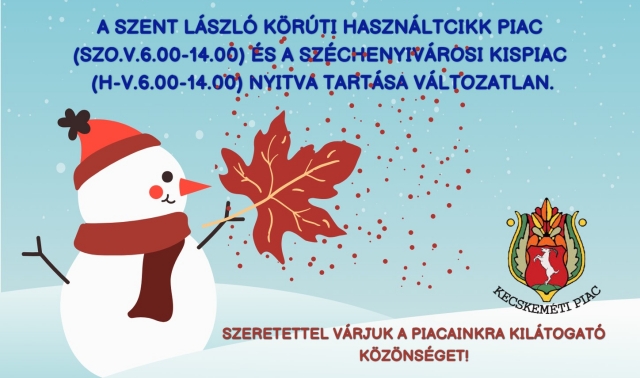 Téli nyitvatartási rend a piacokon