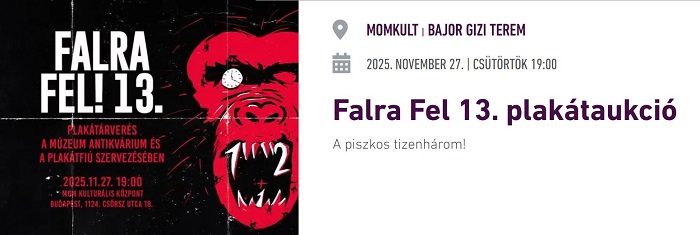 „Falra fel!” 13 – plakátaukció a MOM Központban