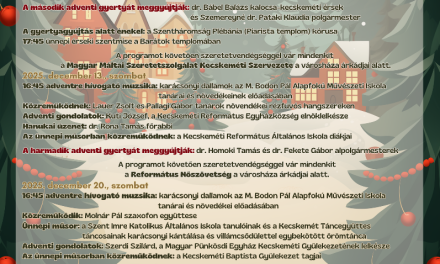 Adventi szombat esték Kecskeméten – 2025.