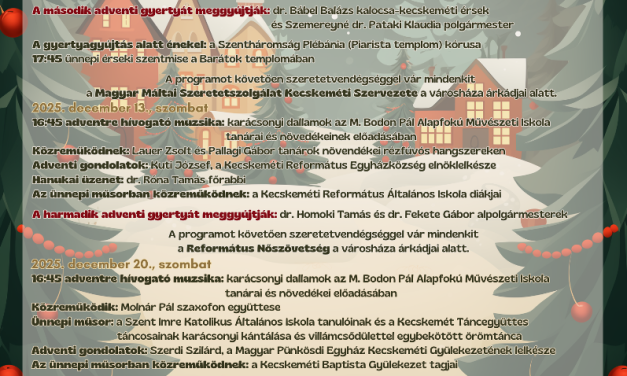 Adventi szombat esték Kecskeméten – 2025.