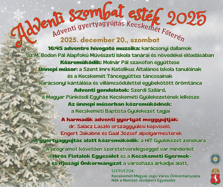 Adventi szombat esték Kecskeméten - 2025.