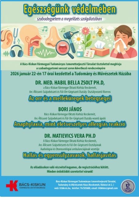 Egészségvédelmi Szabadegyetem 2026 évi programjai