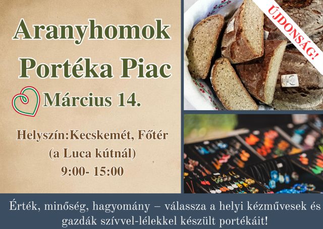 Aranyhomok Portéka Piac nyílik